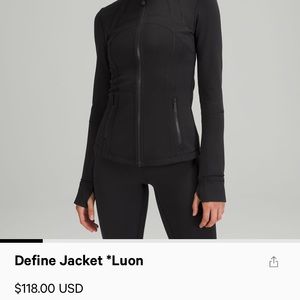 Lululemon Black Define Jacket Size 6